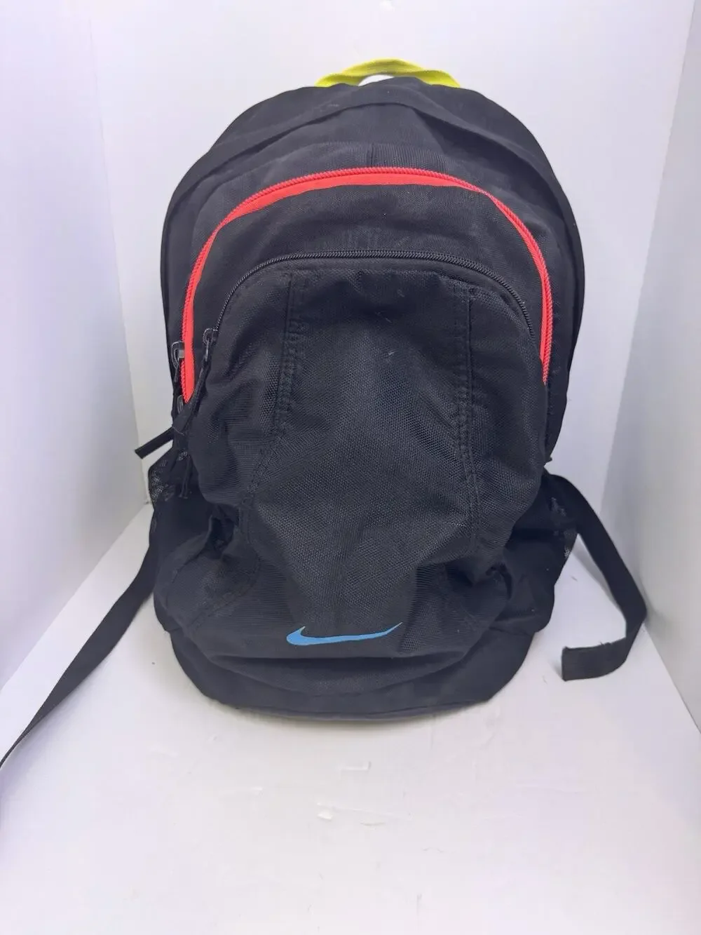 Nike Training Backpack Black Neon Yellow Blue Swoosh Accents